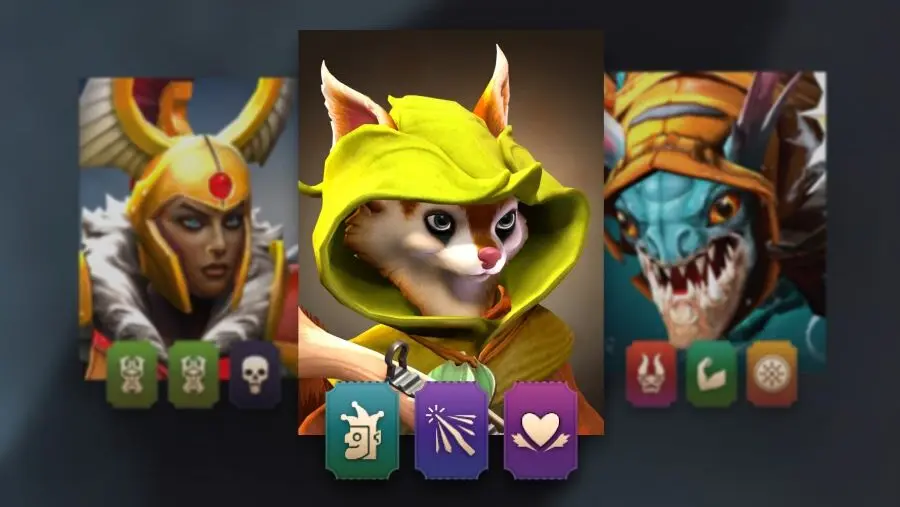 Герои с билетами для «Тёмного карнавала» в Dota 2