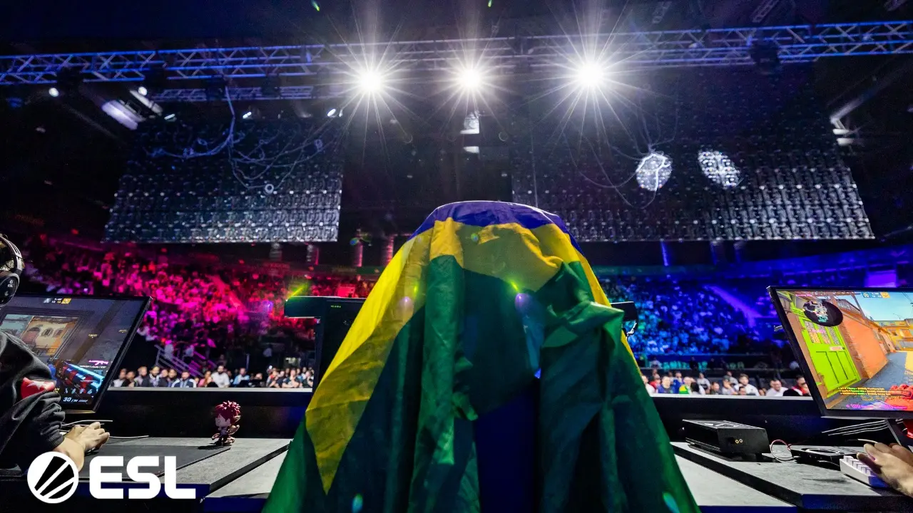 A Brazilian flag on a chair at IEM Rio